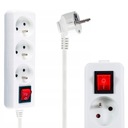 СЕТЕВОЙ УДЛИНИТЕЛЬНЫЙ КАБЕЛЬ ПИТАНИЯ RTV ТВ, ВЫКЛЮЧАТЕЛЬ С ПОДСВЕТКОЙ, 3 РОЗЕТКИ, 1,5 М