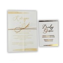 Свадебные приглашения Позолоченная свадебная открытка с калькой.