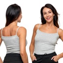 ЖЕНСКАЯ ФУТБОЛКА Серый верх на тонких бретелях, размер L