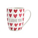 Кружка с надписью I LOVE YOU в сердечках ко Дню святого Валентина.