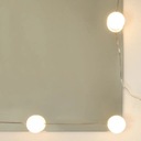 Шкаф со светодиодным зеркалом, дерево, белый, 76x15x55 см