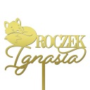 TOPPER NAPER CAKE DECORATION золотая лиса лисенок годовалый