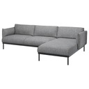 IKEA APPLARYD 3-miestna pohovka ležadlo Lejde šedá Farba čalúnenia odtiene sivej