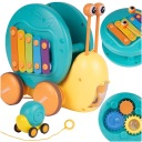 OKTATÓ JÁTÉK HÚZHATÓ ZSINÓR CSIGA CIMBALOM FOGASKEREKEK