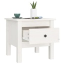 vidaXL Bočné stolíky, 2 ks, biele, 40x40x39 cm, masívne borovicové drevo Farba nábytku biela