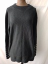 Sweter czarny, bawełniany z fakturą - L/XL Fason prosty