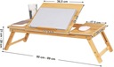Bambusowy stolik rozkładany pod laptopa 89 cm Kod producenta LLD004