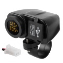 MOTORCYCLE DOUBLE VOLTMETER USB CHARGER MULTIFUNCTIONAL MEASURER HA  photo 4