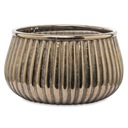 КОРИЧНЕВЫЙ ЗОЛОТОЙ ЦВЕТОЧНЫЙ ГОРШОК 30x16см РЕБРИСТАЯ КЕРАМИЧЕСКАЯ КРЫШКА ДЛЯ ЦВЕТОЧНОГО ГОРШКА