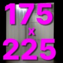 Ширина занавеса в полоску из ПВХ = 175 см составляет = 225 см