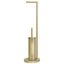 Держатель для бумаги со встроенным ершиком для унитаза, прочный унитаз золотого цвета.