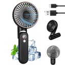 Мини-ручной вентилятор с 5 скоростями и светодиодной зарядкой, 2000 мАч