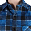 Мужская фланелевая рабочая рубашка 100% ХЛОПОК синяя рубашка в клетку -3XL