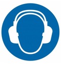 Обязательное использование средств защиты органов слуха 210х210мм.