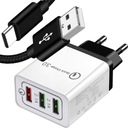 БЫСТРОЕ МОЩНОЕ СЕТЕВОЕ ЗАРЯДНОЕ УСТРОЙСТВО QC + КАБЕЛЬ USB-C