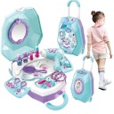 ТРУБОЙ СТОЛИК Чемодан ДЕТСКИЙ КОСМЕТИКА САЛОН КРАСОТЫ ПАРИКМАХЕРСКАЯ 2в1 УКРАШЕНИЯ