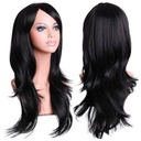 Женский парик черный ЧЕЛКА длинные волосы парики аниме манга косплей 70 см