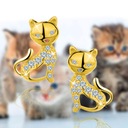 Золотые серьги в форме кошачьего сердца 925 пробы для девочек