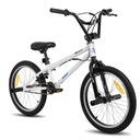20 Inch Freestyle BMX Bike 360 Degree Rotor 4 Pegs U-Brakes White