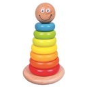 Drevená balančná veža na kolíku farebná