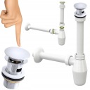 ПРОБКА CLICK-CLACK ДЛЯ УМЫВАЛЬНИКОВ ХРОМИРОВАННЫЙ СИФОН ДЛЯ УМЫВАЛЬНИКА
