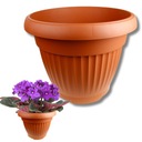 БОЛЬШОЙ УЛИЧНЫЙ ПЛАСТИКОВЫЙ ЦВЕТОЧНЫЙ ВАЗ 48 л Терракота ДЛЯ ЦВЕТОВ, КРУГЛЫЙ