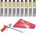 ПЕНА ДЛЯ МОНТАЖА ПИСТОЛЕТА 750МЛ НИЗКОГО ДАВЛЕНИЯ + ПИСТОЛЕТ 9 ШТ.