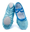Танцевальные туфли для балерин, балетки синие с блестками 26