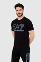 EA7 T-shirt męski czarny z dużym białym logo S Model 3RPT07 PJLBZ