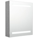 vidaXL Kúpeľňová skrinka so zrkadlom a LED, sivá betónová, 50x14x60 cm Dvere zrkadlové