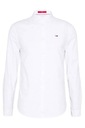 Tommy Hilfiger Мужская узкая хлопковая рубашка с длинными рукавами, белая, XL