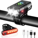 ПОТУЖНА СВІТЛОДІОДНА ВЕЛОСИПЕДНА ЛАМПА USB ПЕРЕДНІ + ЗАДНІ ЛІХТАРІ