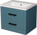 Мебель для ванной комнаты MEIVA синий шкаф + умывальник 60