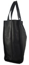 Черная кожаная сумка-шоппер, натуральная кожа
