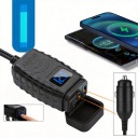 ЗАРЯДНИЙ ПРИСТРІЙ МОТОЦИКЛЕТНА PD QC3.0 USB & USB-C Z ВОЛЬТМЕТРОМ LED (СВІТЛОДІОД) 30W  (18829618878) фото min 8