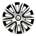 4x Nardo Silver — черные универсальные колпаки на колеса, серебристый 15-дюймовый автомобиль