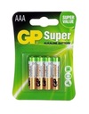 4 щелочные батареи GP SUPER R3 AAA 1,5 В E95