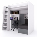 Двухъярусная кровать JSM7 с диваном и письменным столом, графитовый матовый