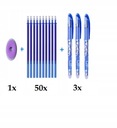 3 стираемых ручки + 50 наборов сменных стираемых ручек