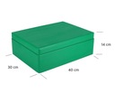 Зеленый деревянный ящик с крышкой, 40х30х14 см.