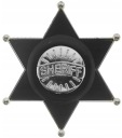 ЗНАК ШЕРИФА С ЧЕРНОЙ ЗВЕЗДОЙ ШЕРИФ ДЛЯ КАРНАВАЛА