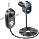 MEGA POTENTE DISPOSITIVO DE CARGA DE AUTOMÓVIL PARTE DELANTERA + PARTE TRASERA AUTO 2 PIEZAS USB 3.0 +4X USB-C 100W 