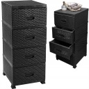 КНИЖНЫЙ ШКАФ ИЗ РОТАНГА С 4 КОМОДАМИ С ЯЩИКАМИ ДЛЯ ВАННОЙ БОЛЬШОЙ ЧЕРНЫЙ