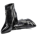 Čierne Dámske členkové čižmy Chebello Štýlová obuv Dominujúci vzor bez vzoru