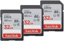 Карта памяти SD SANDISK ULTRA 32 ГБ 120 МБ/с C10 3 шт.