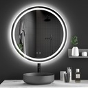 LED OSVETLENÉ ZRKADLO 60 cm REA BAS KÚPEĽŇOVÉ OKRÚHLE ZRKADLO NA DOTYK Priemer 600 cm