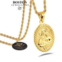 ZLATÁ RETIAZKA + MEDAILÓN S MATKOU BOŽOU A DIEŤAŤOM JEZUS OCEĽ 316L Značka Boston Jewellery