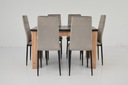 Stół rozkładany i 6 krzeseł tapicerowanych WELUR Szerokość stołu 80 cm