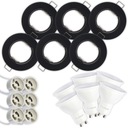 6x ФИКСИРОВАННЫЙ ГАЛОГЕННЫЙ светильник Черный + LED GU10 3W