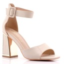 САНДАЛИИ НА КАБЛОКЕ EVENTO ЛЕТНЯЯ ЖЕНСКАЯ ОБУВЬ. КОЖА БЕЖЕВАЯ 6815 37